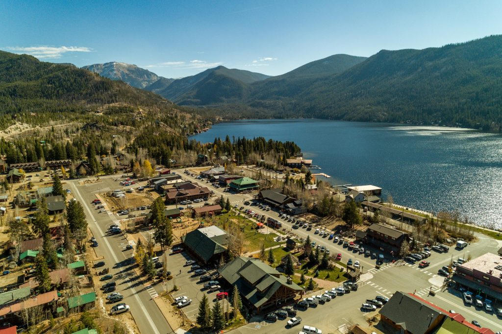 Placeholder: Grand Lake village beside the lake